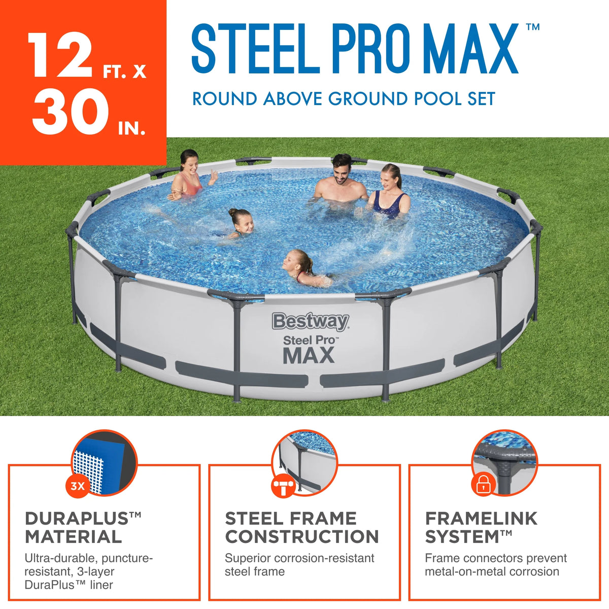 Steel Pro Max Swimming Pool Set with Filter Pump A9570