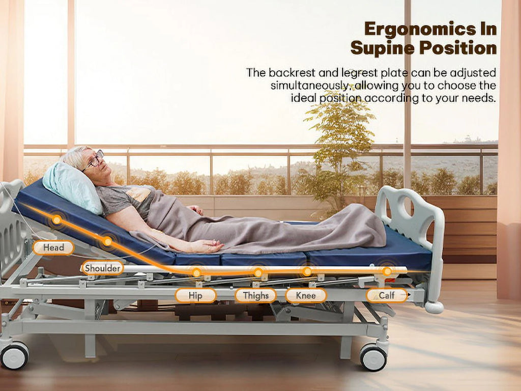 Full Electric Hospital Bed with 4 Function Mattress and Remote Control A142348