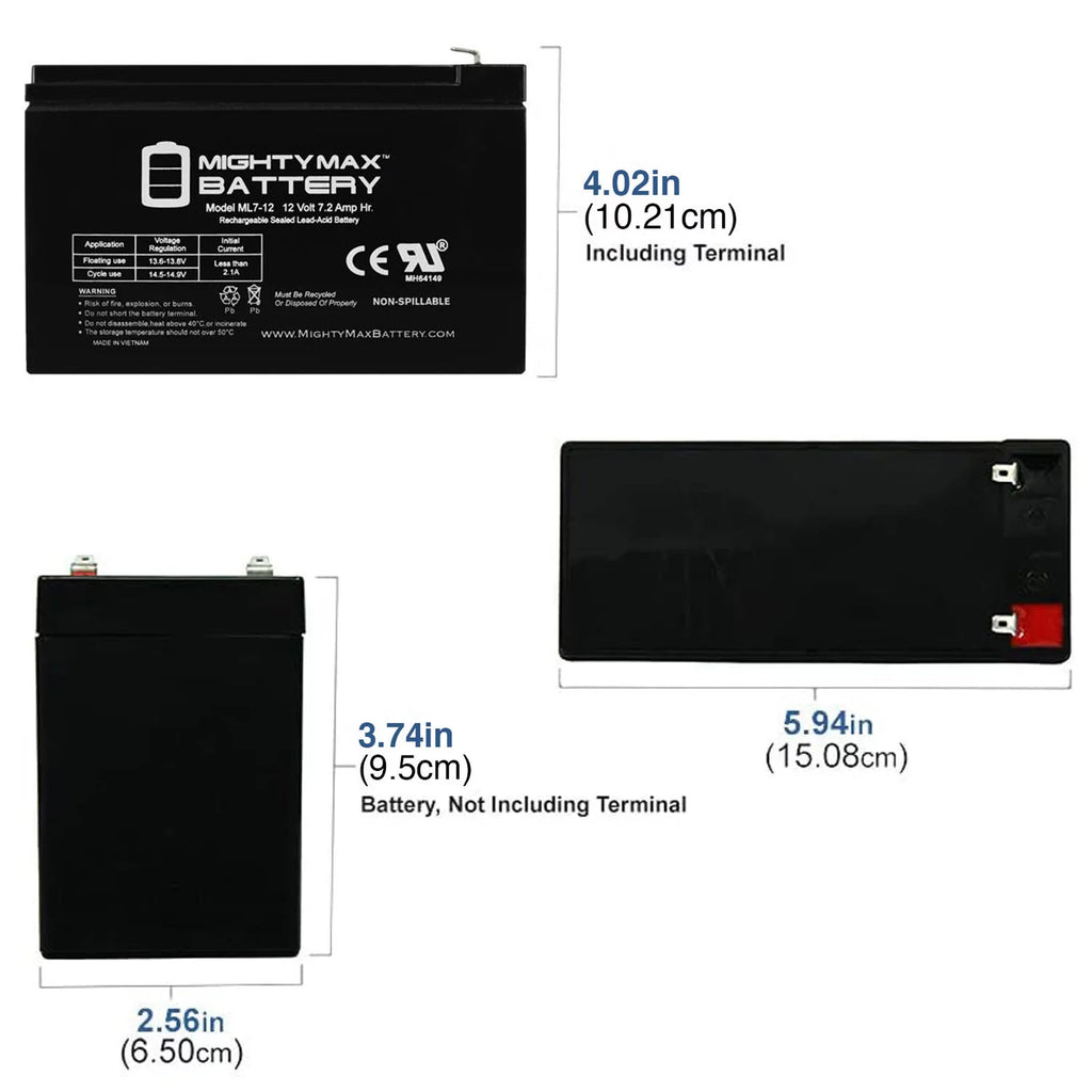12 Volt 7 Amp Hour Alarm Battery O65837