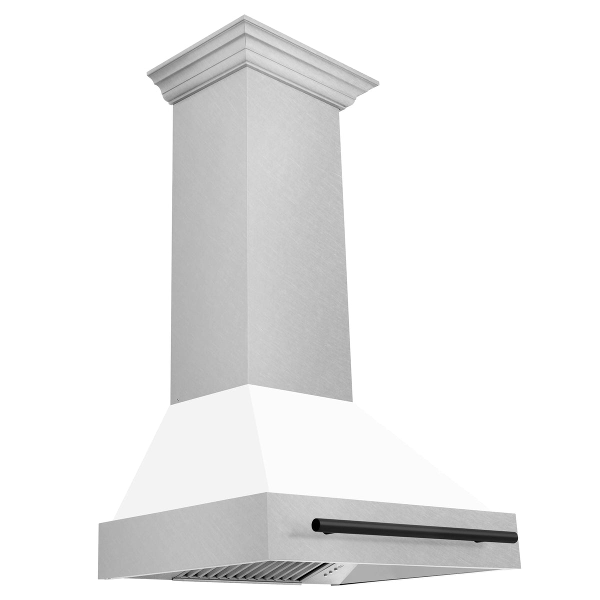 30 Inch Range Hood with White Matte Shell and Matte Black Handle Y6293