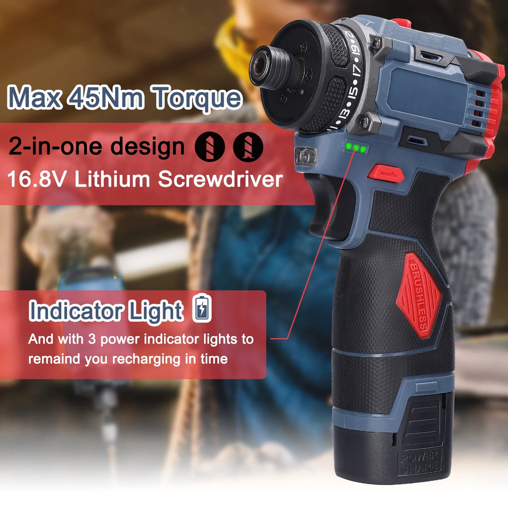 16.8V 45Nm Torque Electric Screwdriver K112629