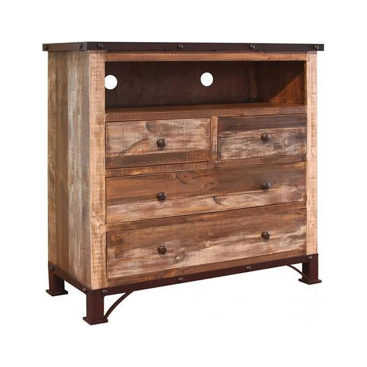 Brown Solid Wood Four Drawer Chest I6368