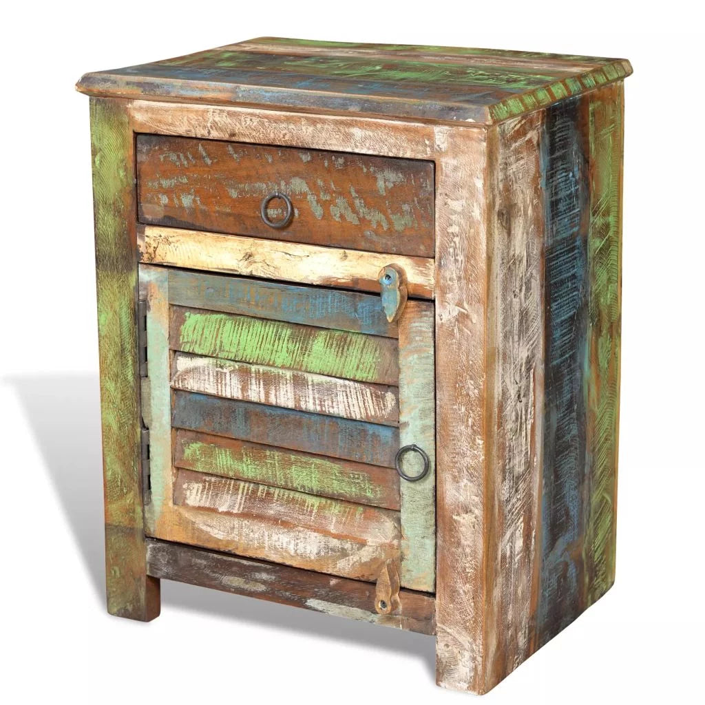End Table with 1 Drawer 1 Door Reclaimed Wood T789623