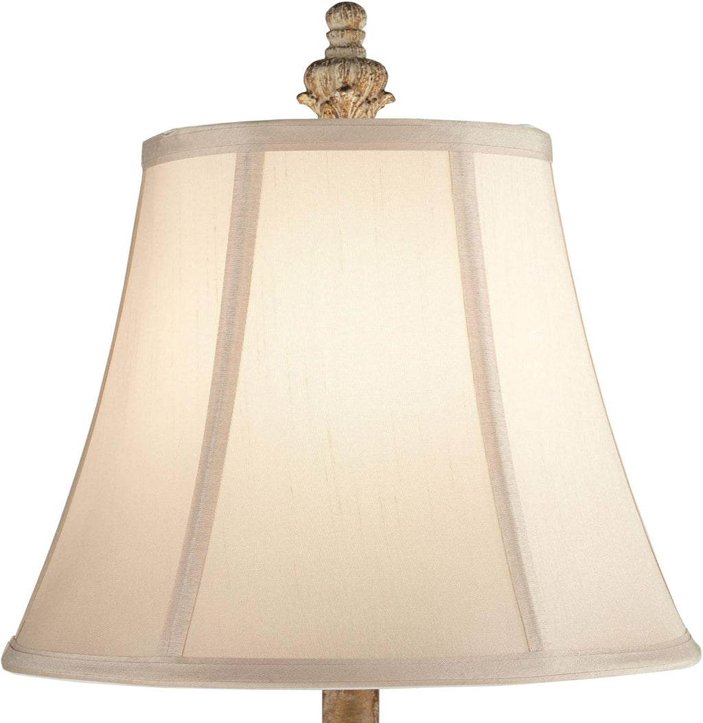 Set of 2 White Washed Table Lamps with Dimmers S11944