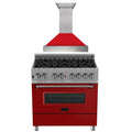 36 Dual Fuel Range with Range Hood Appliance Package F6416