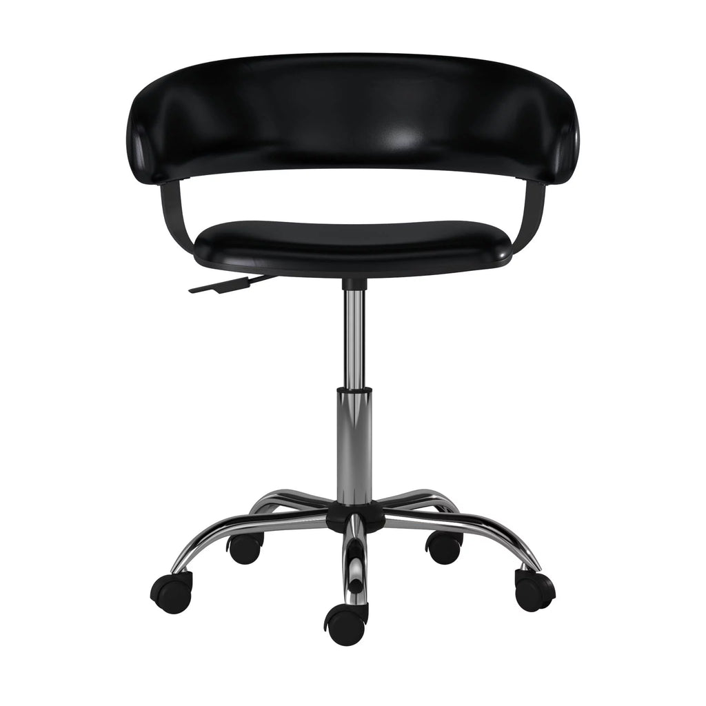 Black Low-Back Desk Chair with Castors C92686