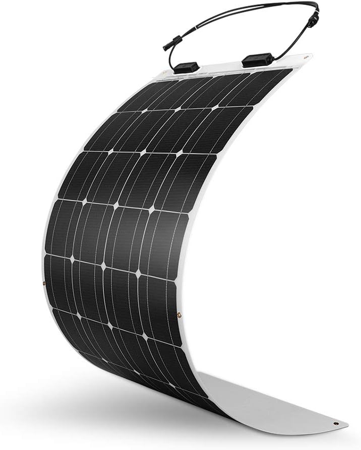 100W 12V Black Monocrystalline Semi Flexible Solar Panel A1831