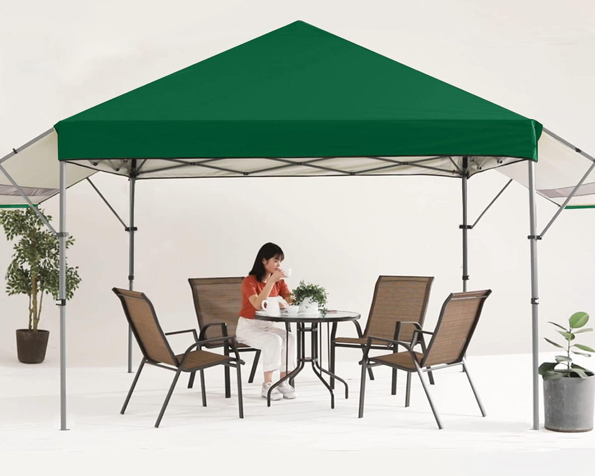 10x10 Pop-up Canopy Tent with Double Awnings Dark Gray K6400