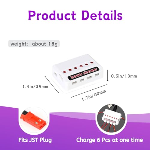 900mAh 3.7V Lipo Battery JST Plug with Charger B59164