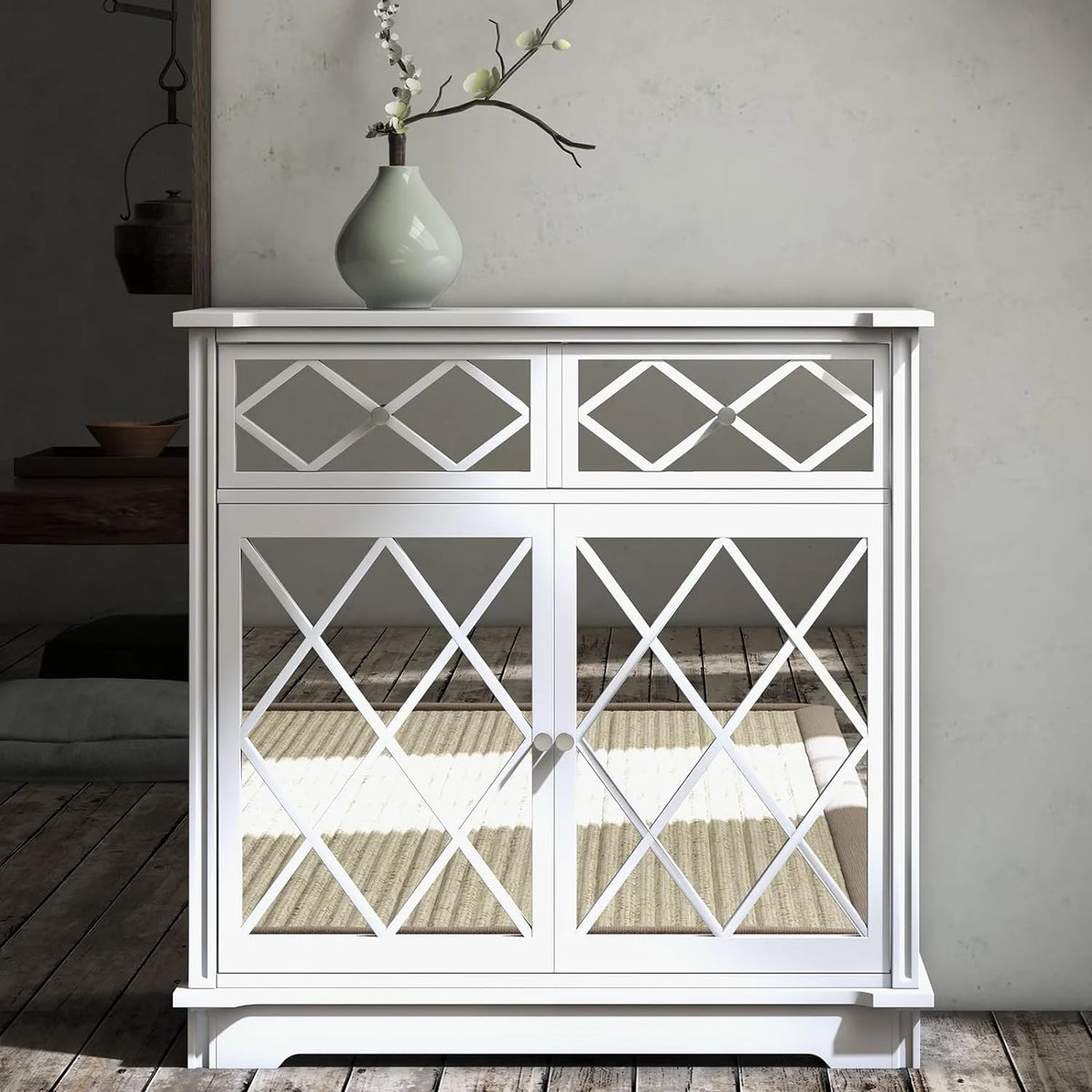 White 3 Drawer Dresser V449