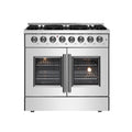 36 Gas Burner Electric Oven Range with French Door in Stainless Steel M796518