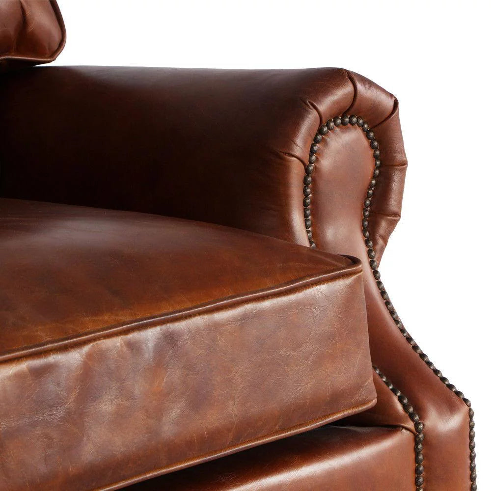 Antique 3 Seater Aged Leather Sofa J913926