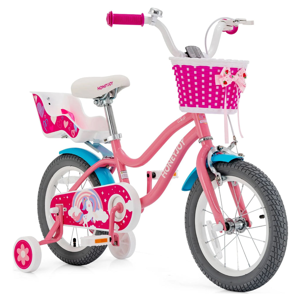 14 Inches Kids Bicycle with Training Wheels & Basket O795772