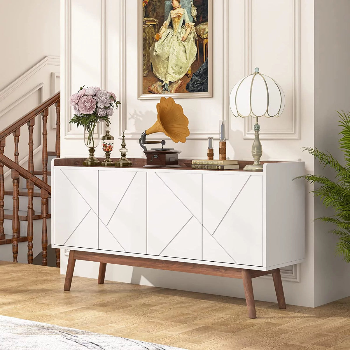 White Buffet Cabinet with Storage S387391