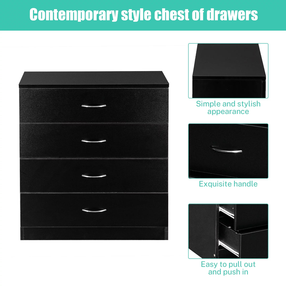 White 3 Drawer Wood Dresser J898