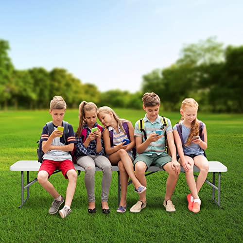 White 6 Foot Plastic Folding Bench H753935