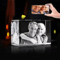 3D Engraved Crystal Photo Cube F347812