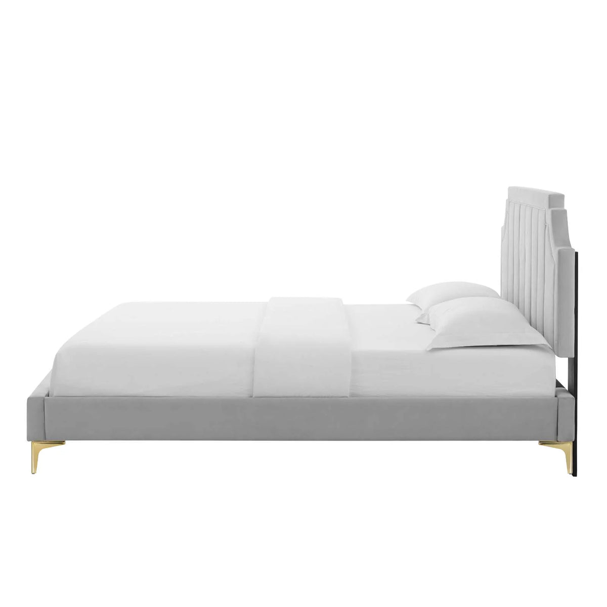 King Size Velvet Platform Bed Frame W855176