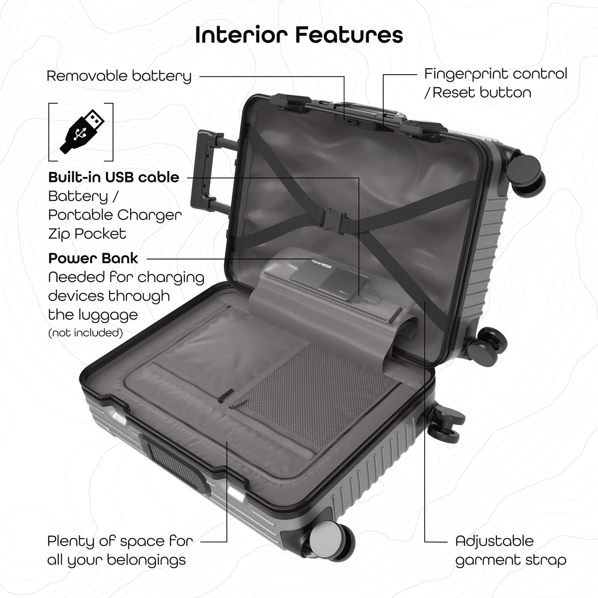 20-inch Carry-on Luggage with Spinner Wheels A484