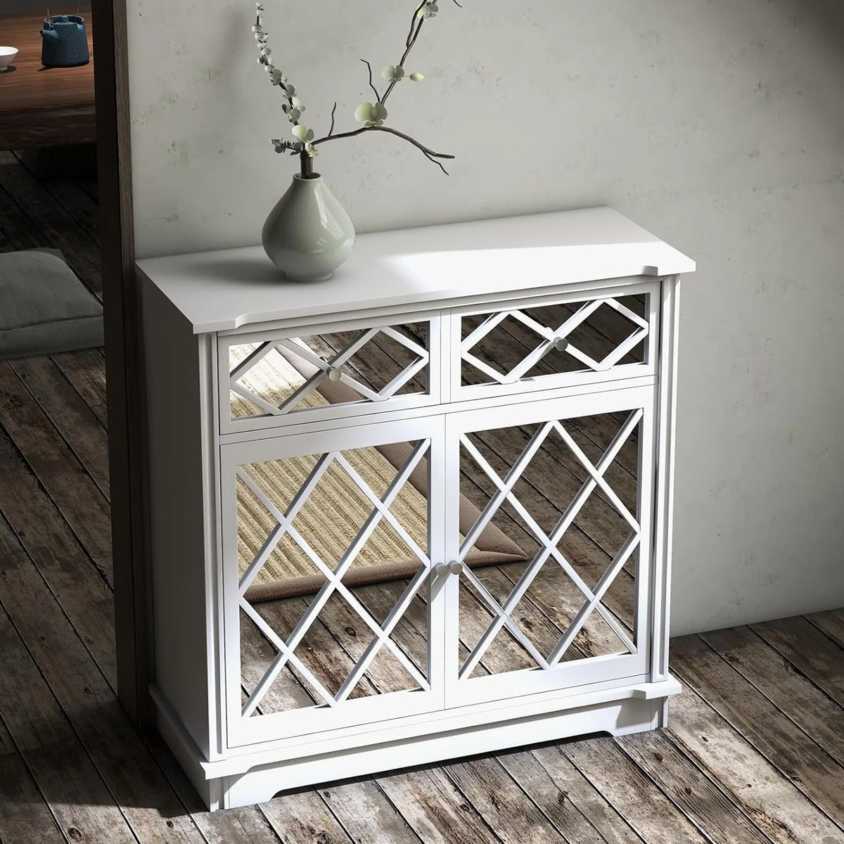 White 3 Drawer Dresser V449