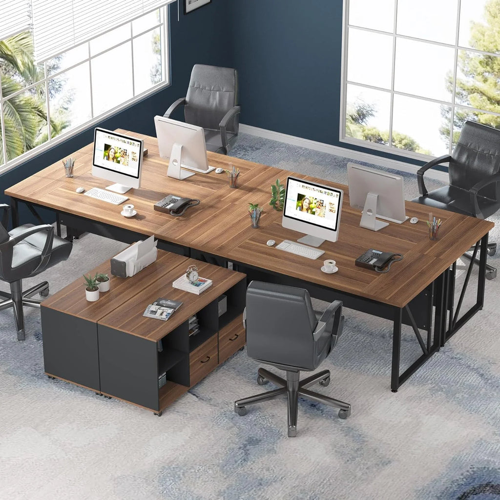63 inches L-Shaped Computer Desk with Drawers and Storage Shelves U540712
