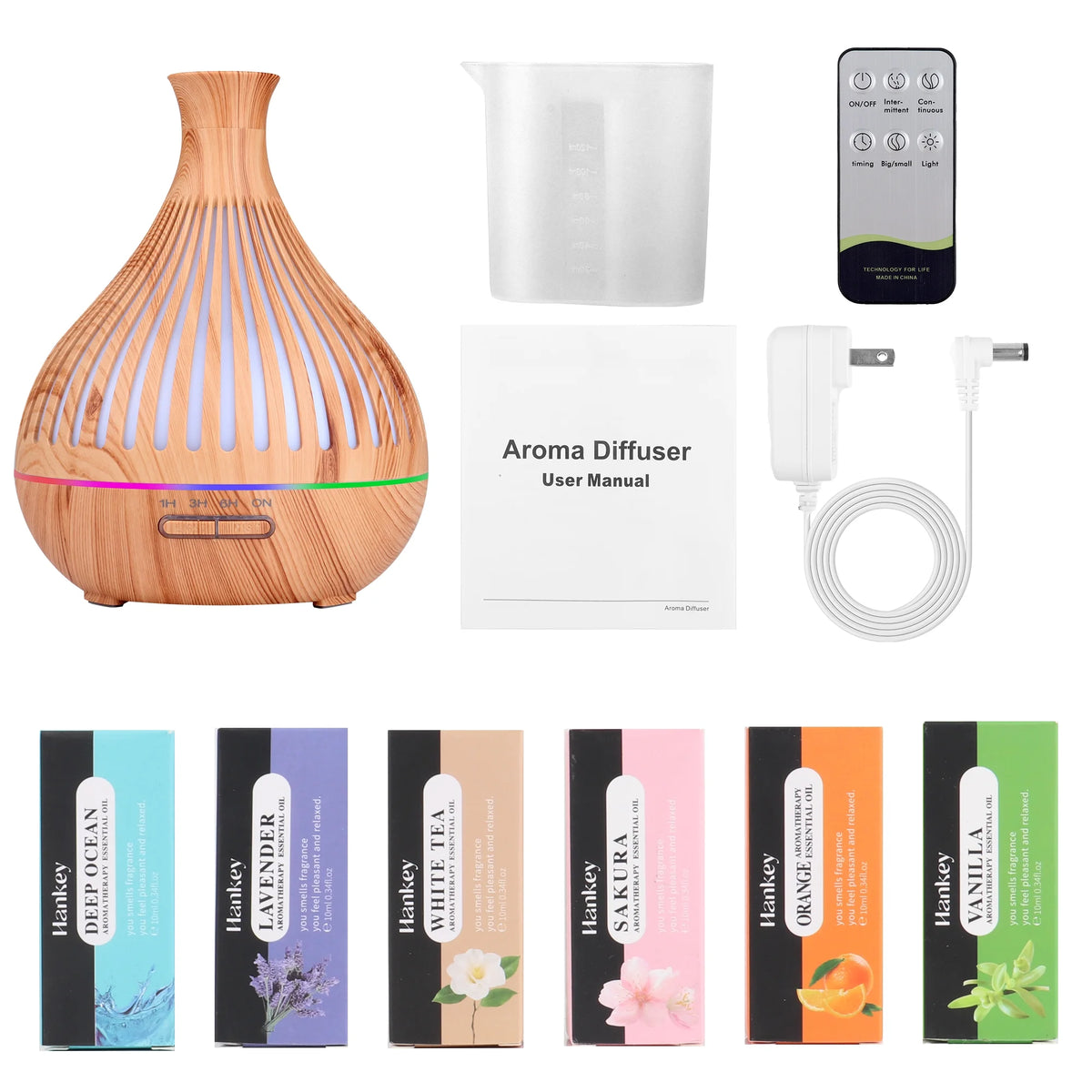500ML Ultrasonic Diffuser with Remote Control & Timer W677217