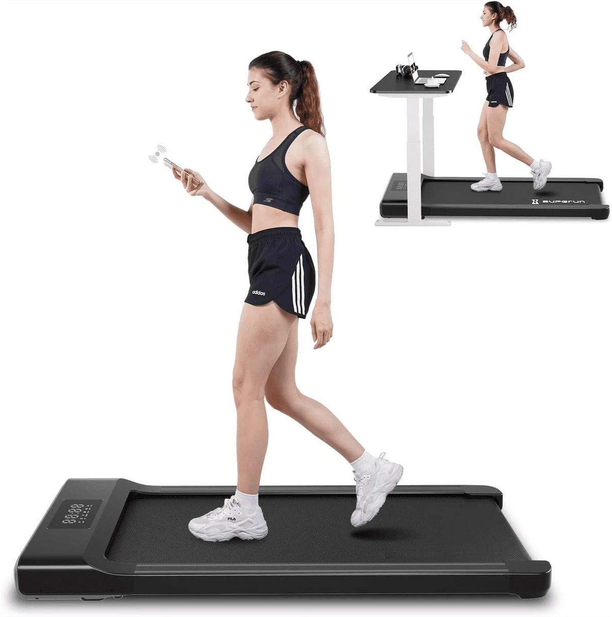 300lb 2.5HP Under Desk Treadmill with LED Display J3795