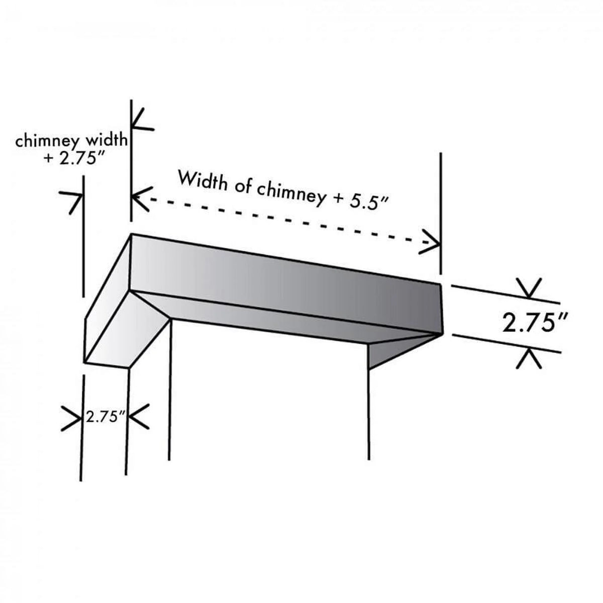 Vented Crown Molding Profile 6 for Wall Mount Range Hood B444659
