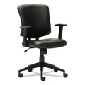 Black Leather Chair with Arms C701