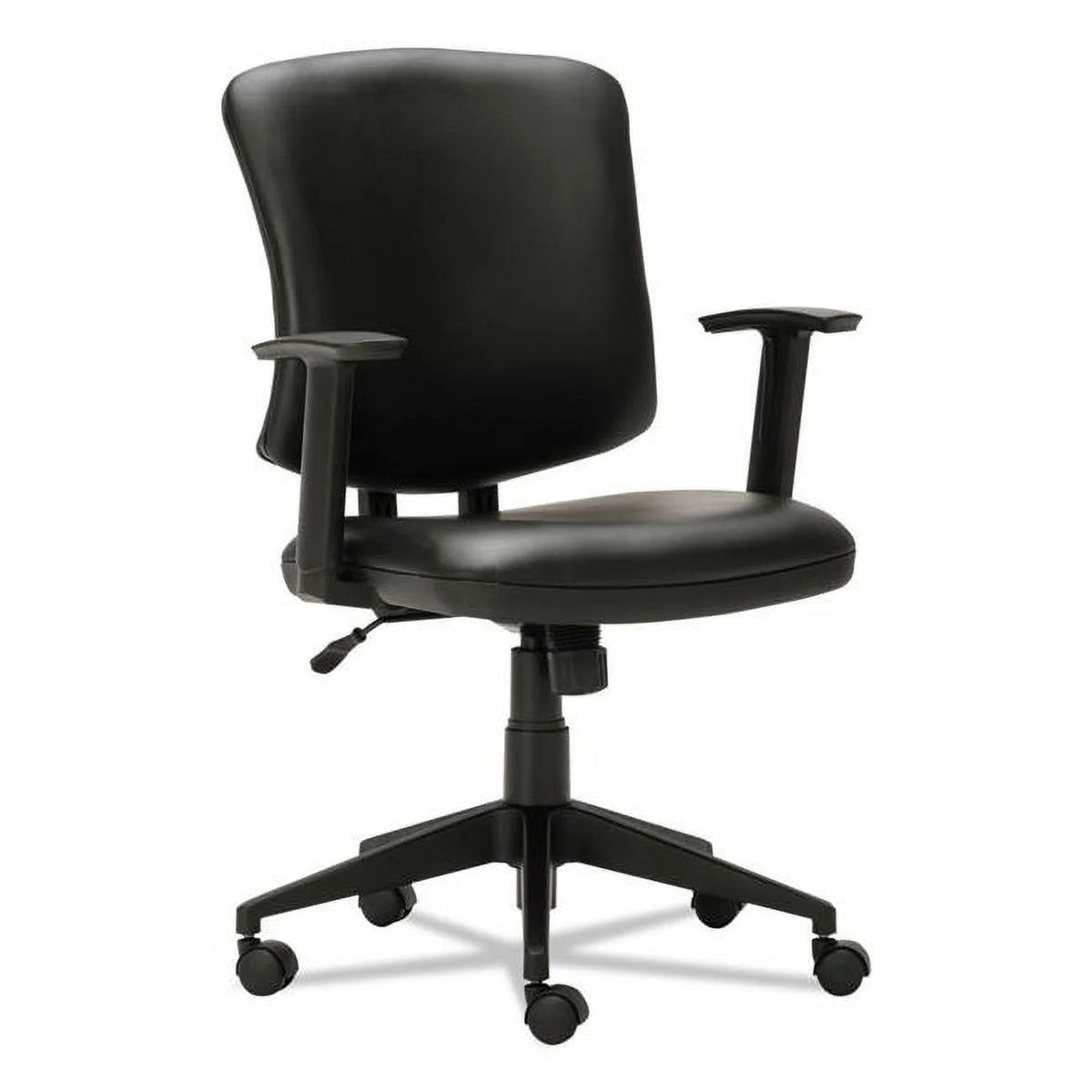 Black Leather Chair with Arms C701