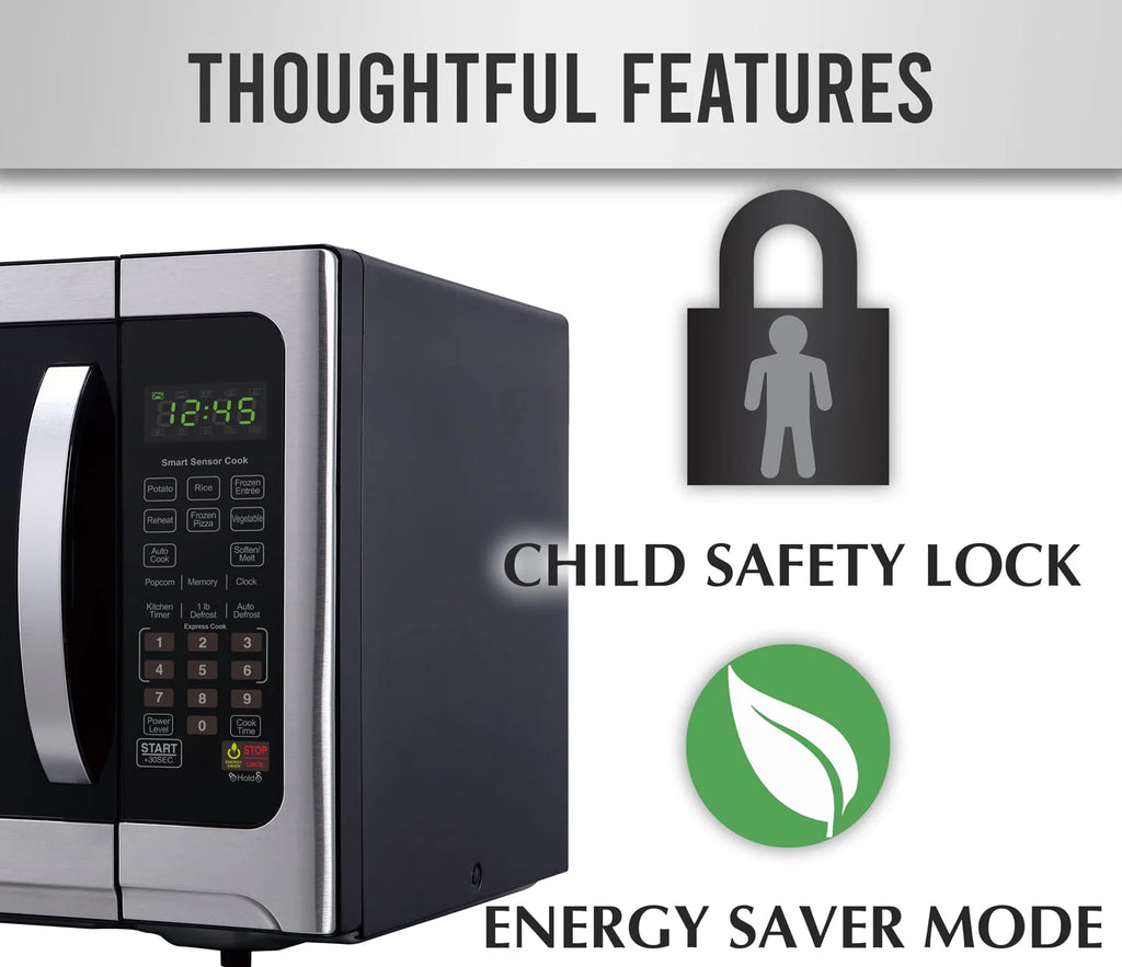 1100-Watt Stainless Steel/Black Microwave Oven V947029