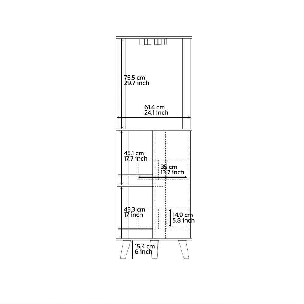 Dark Brown Corner Bar Cabinet L87188