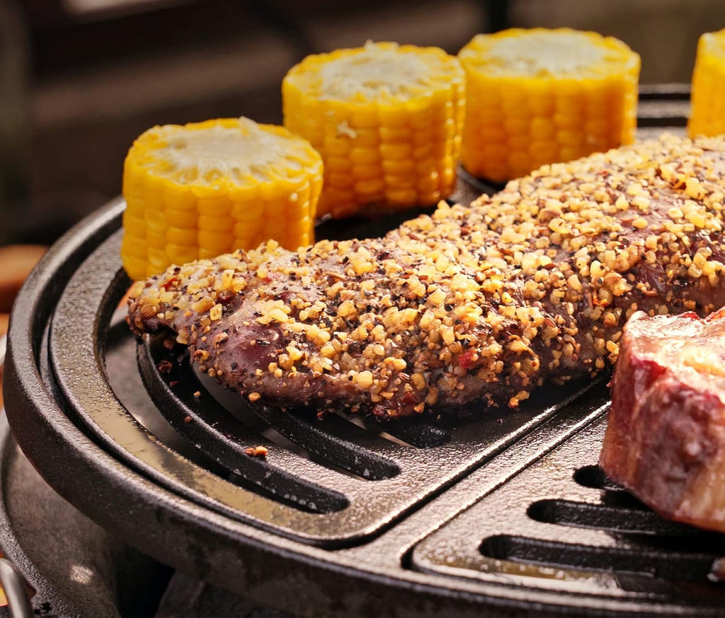 Pre-Seasoned Cast Iron Portable Charcoal Grill S70043