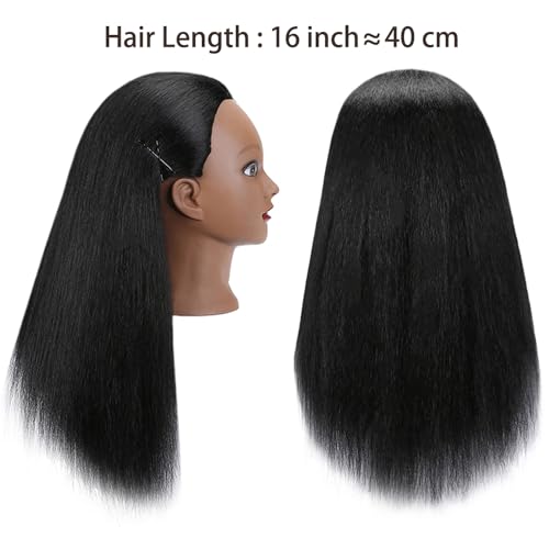 Black 16" Real Hair Mannequin Head L972871
