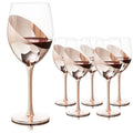 Set of 6 Stemmed Copper-Toned Glasses F24425
