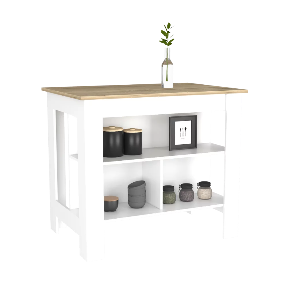 White Light Oak Manufactured Wood Kitchen Island V2226