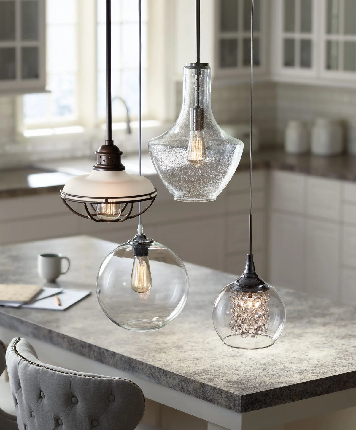 Chrome Mini Pendant with Clear Glass Shade R584