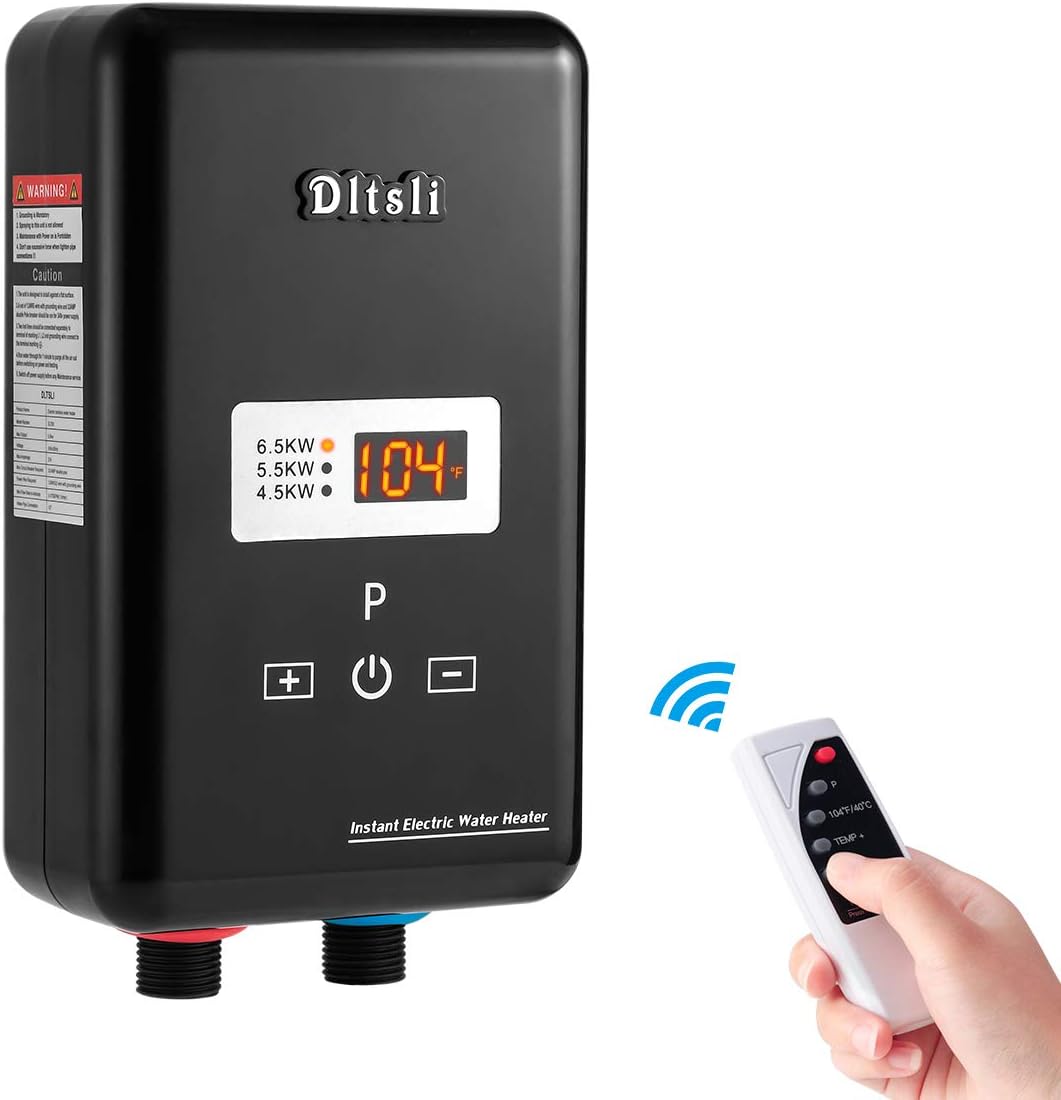 240V 6.5KW Tankless Instant Electric Water Heater with Remote Control S993922