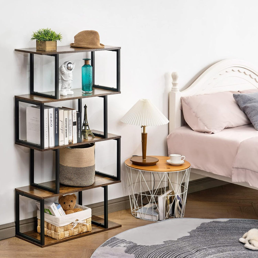 4-Tier S-Shaped Bookshelf E50124