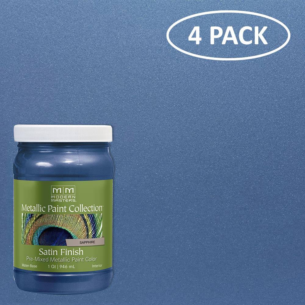 Metallic Paint Satin Sapphire 32 oz 4 Pack X729