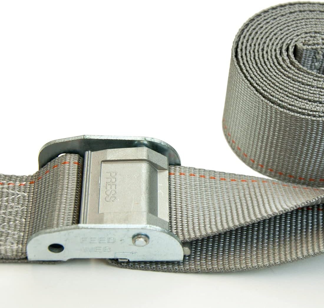 Logistic Strap for E Track, Cam Buckle - 16 Foot, 6 Pack - Gray J837