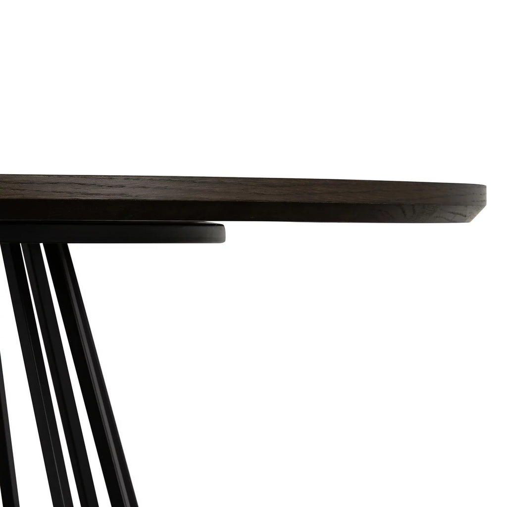 Round Wood & Metal Dining Table D6040