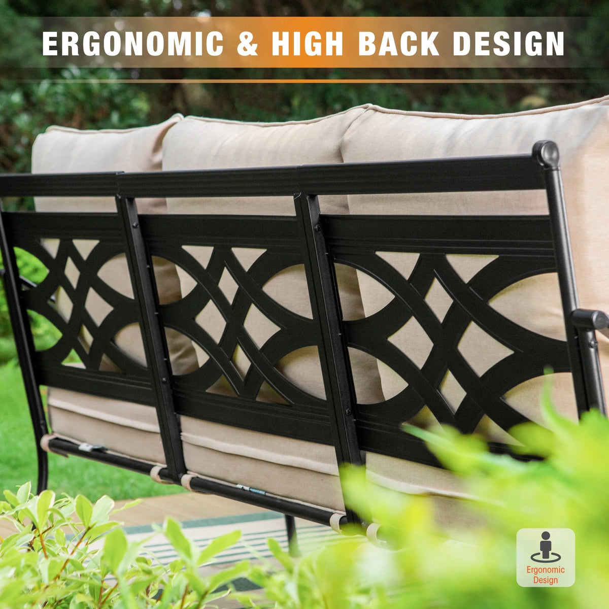 Beige Metal Patio Furniture Set Y902905
