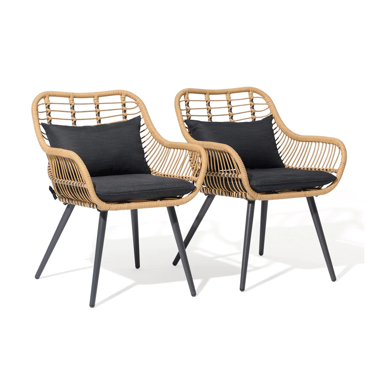 Wicker Outdoor Chairs Set of 2 with Cushions V147984