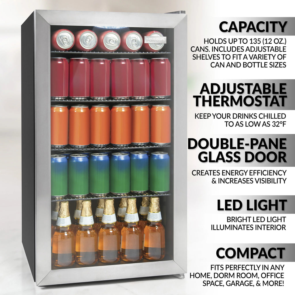 3.5 Cu. Ft. 135 Can Stainless Steel Beverage Cooler N264383