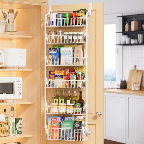 Over the Door Pantry Organizer 6-Tier White L69308