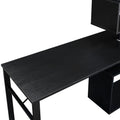 L-Shaped Corner Computer Desk with 5-Tier Bookshelf Black M771
