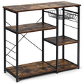 Black Steel Kitchen Baker's Rack with 6 Hooks X2948