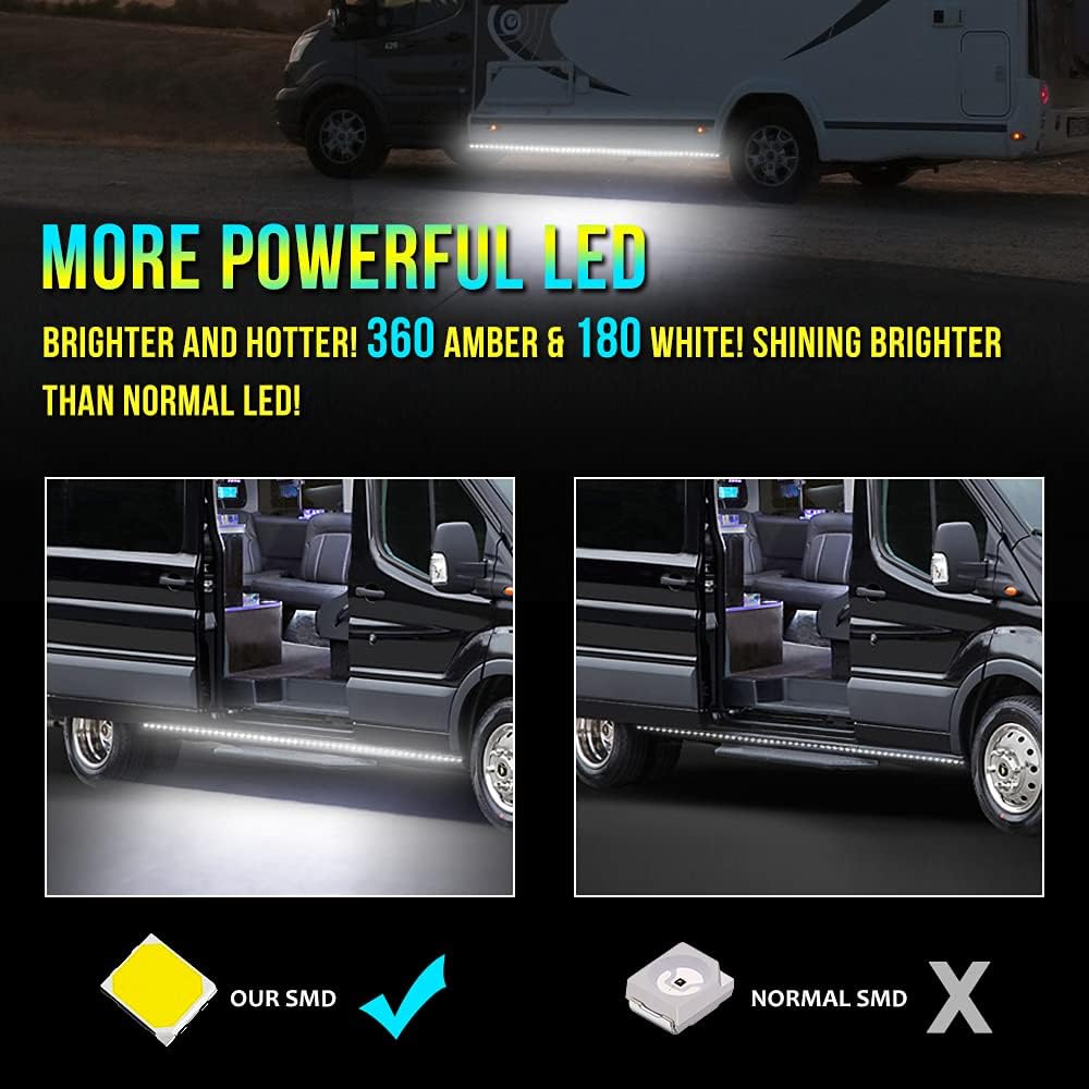 15 Feet Running Board Lights with White Courtesy Lights 2PCs 540 LEDs B635
