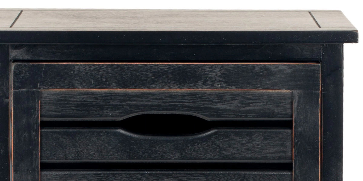3 Drawer Distressed Black Cabinet O150385